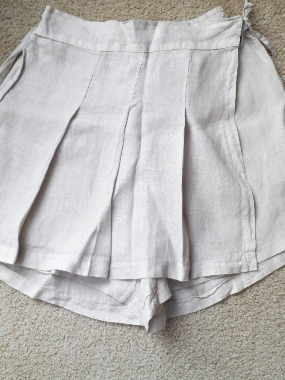 Aqua & limone - skorts 100% linen with Wrap-Front Design  size Small